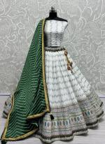 Chinnon Silk White Traditional Wear Digital Printed Lehenga Choli